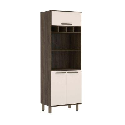 Paneleiro Sara 70 Cm Nicho Microondas Castanho C/ Pérola Off