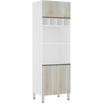 Paneleiro Perola 70 Cm Duplo Nicho Branco C/ Legno Crema
