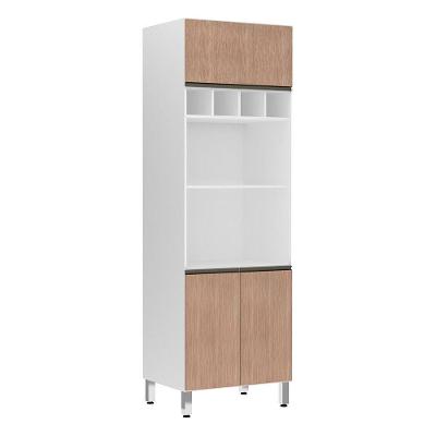 Paneleiro Perola 70 Cm Duplo Nicho Branco C/ Cumaru