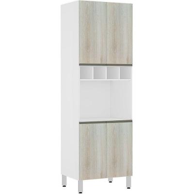 Paneleiro Perola 70 Cm C/ Nicho Microondas Branco C/ Legno C