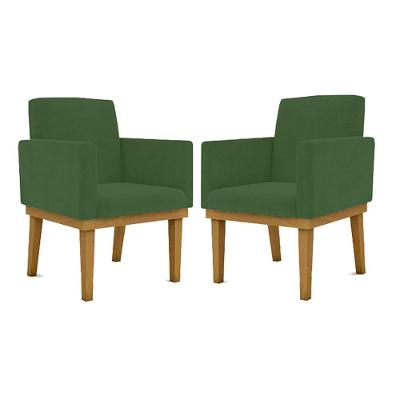Kit 2 Cadeiras Recepção Reforçadas Poltrona Balaq verde