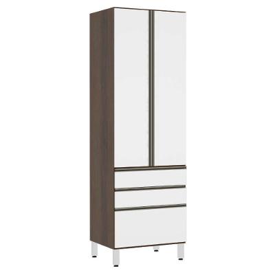 Paneleiro Torre 70Cm Jade Nogueira Dourado Com Branco