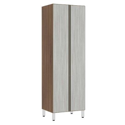 Paneleiro Torre 70Cm Jade Nogueira Dourado Com Concreto