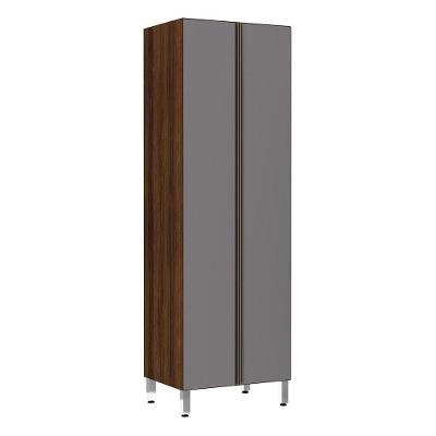 Paneleiro Torre 70Cm Jade Nogueira Dourado Com Cinza Puro