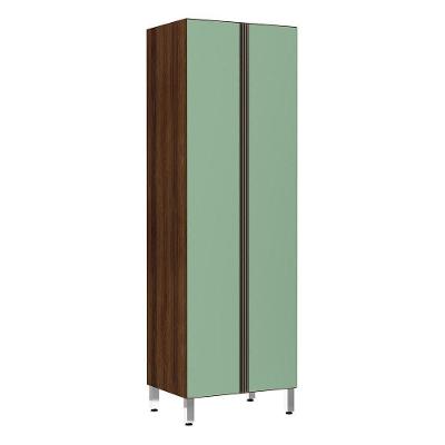 Paneleiro Torre 70Cm Jade Nogueira Dourado Com Verde Jade