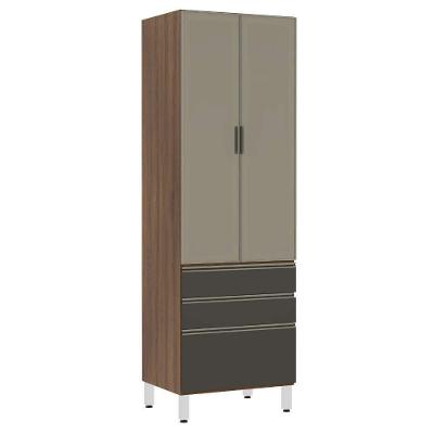 Paneleiro Torre 70Cm Inox Bronze Dourado C/ Preto Txt