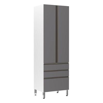 Paneleiro Torre 70Cm E Pérola Branco Com Cinza Puro