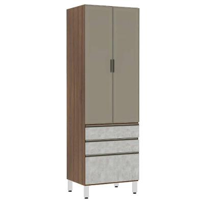 Paneleiro Torre 70Cm Inox Bronze Dourado C/ Concreto