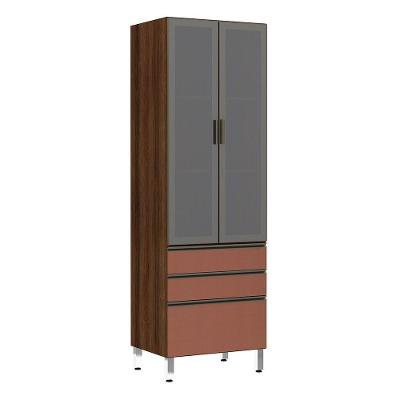 Paneleiro Torre 70Cm Inox Prata Dourado C/ Gaia