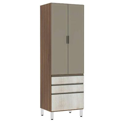 Paneleiro Torre 70Cm Inox Bronze Dourado C/ Legno Crema
