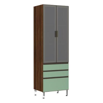 Paneleiro Torre 70Cm Inox Prata Dourado C/ Verde