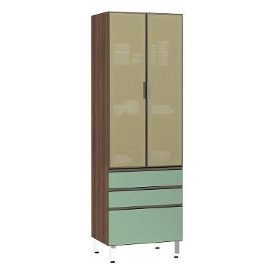 Paneleiro Torre 70Cm Inox Bronze Dourado C/ Verde