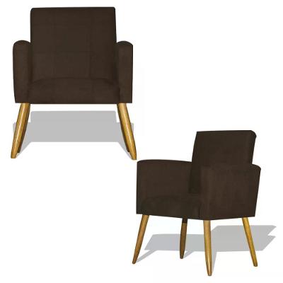 Kit 02 Poltrona Decorativa Nina - Marrom Marrom