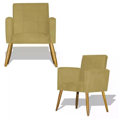 Kit 02 Poltrona Decorativa Nina - Amarelo Amarelo
