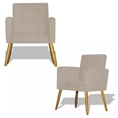 Kit 02 Poltrona Decorativa Nina - Bege Bege