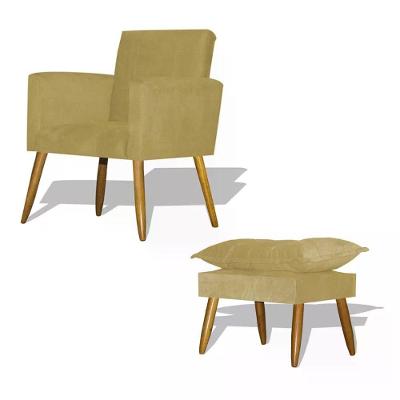 Kit Poltrona Decorativa Nina C/Puff Opala Amarelo Amarelo
