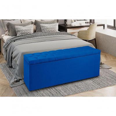 Recamier Baú 0,90M Madrid Suede Azul Marinho