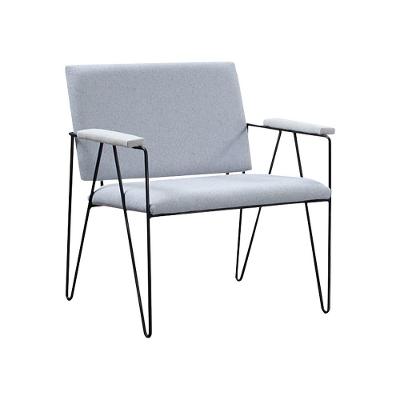 Poltrona Decorativa Base Em Aço Preto Eslovenia Linho Cinza - Gran Belo