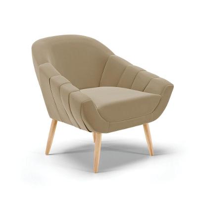 Poltrona Giovana Suede Marrom Rato Natural