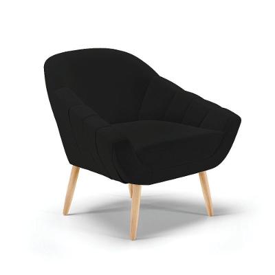 Poltrona Giovana Linho Natural A79 Preto