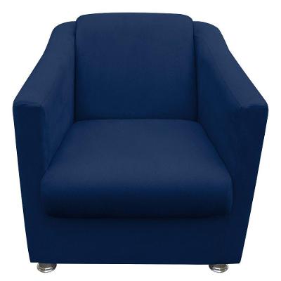Poltrona Decorativa Tilla Escritório Suede Azul Marinho