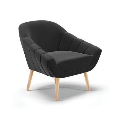 Poltrona Giovana Veludo Preto Natural