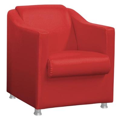 Poltrona Decorativa Tilla Sala E Escritório Corino Vermelho