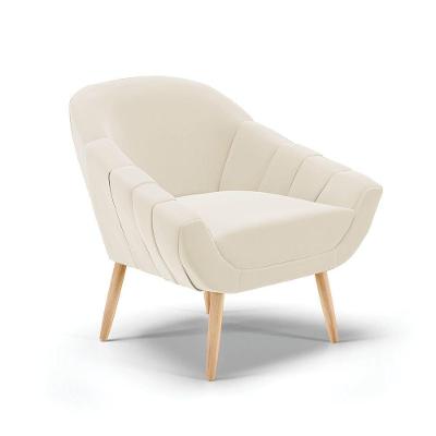 Poltrona Giovana Veludo Natural Bege