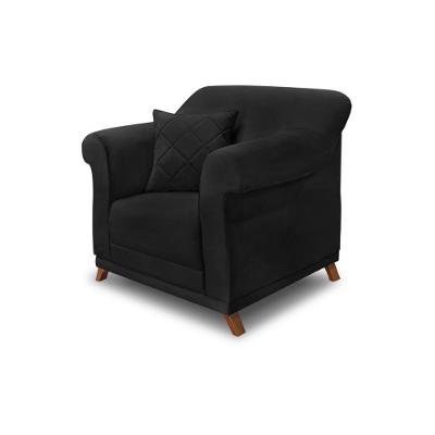 Poltrona Decorativa C/1 Almofada Suede Preto