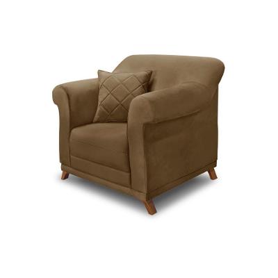 Poltrona Decorativa C/1 Almofada Suede Caramelo