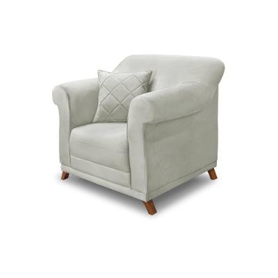 Poltrona Decorativa C/1 Almofada Veludo Prata