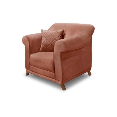 Poltrona Decorativa C/1 Almofada Veludo Cobre