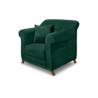 Poltrona Decorativa C/1 Almofada Veludo Verde Floresta