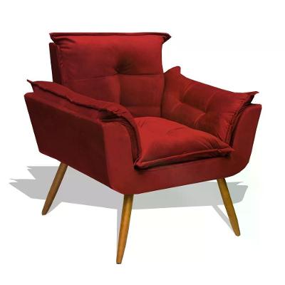 Poltrona Decorativa Opala - Vermelho Vermelho
