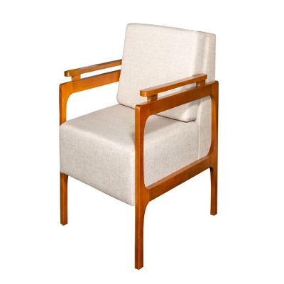 Poltrona Decorativa Yasmin Luxo Dora Bela Cor Bege Linho
