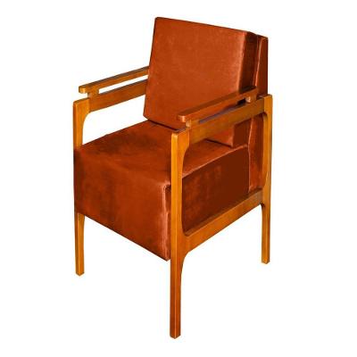 Poltrona Decorativa Yasmin Luxo Dora Bela Cor 0126 Ferrugem