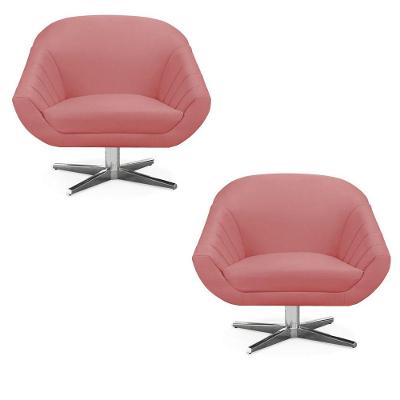 Kit 02 Poltronas Giovana Suede Rosê