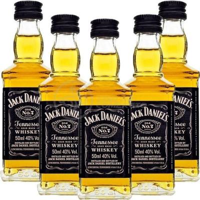 Kit 5 Miniatura Whisky Uísque Jack Daniels Nº7 Original 50ml