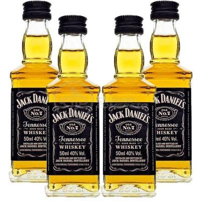 Kit 4 Padrinhos Casamento Miniatura Whisky Jack Daniels 50Ml