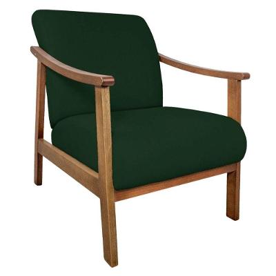 Poltrona Liz Base Madeira Suede Cor Verde