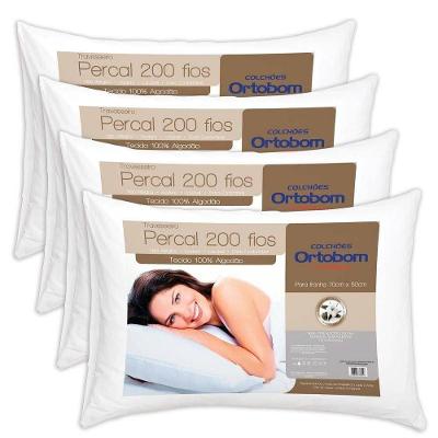Travesseiro Espuma Percal 4 Unidades p/Fronha (70x50x15) - Ortobom
