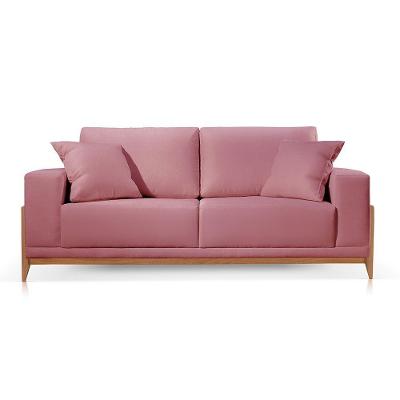 Sofá 3 Lugares Fixo Living Bellagio Suede Rose 19 2,50m