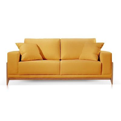 Sofá 3 Lugares Fixo Living Bellagio Suede Mostarda 20 2,10m