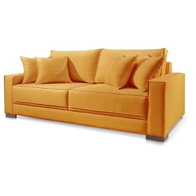 Sofá 2 Lugares Fixo Living Hotello Suede Mostarda 1,80m