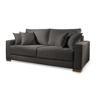 Sofá 2 Lugares Fixo Living Hotello Linho Preto 13t 1,8m