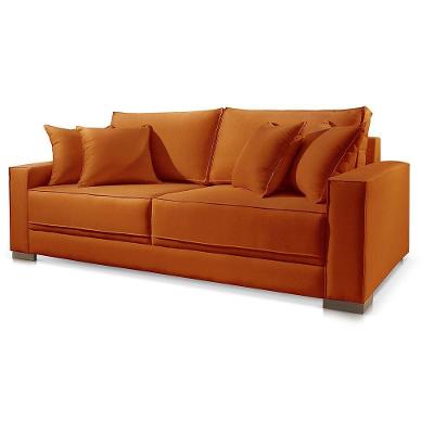 Sofá 3 Lugares Fixo Living Hotello Veludo Terracota 2,00m