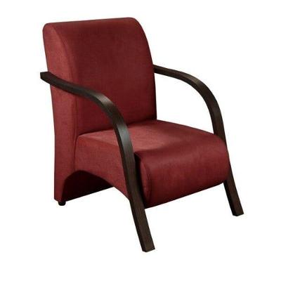 Poltrona 1 Lugar Vênus Pé Madeira Suede Bordô
