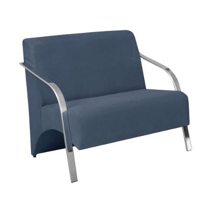 Poltrona 2 Lugares Vênus Braço Alumínio Azul Bic