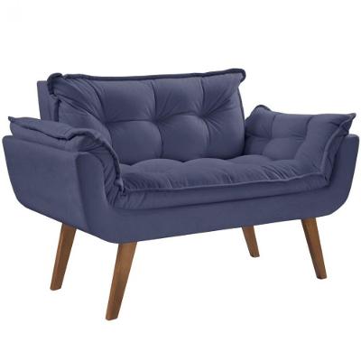 Poltrona Opalla 2 Lugares Base Palito D Salla Azul Bic