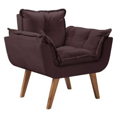 Poltrona Opalla 1 Lugar Base Palito Marrom
